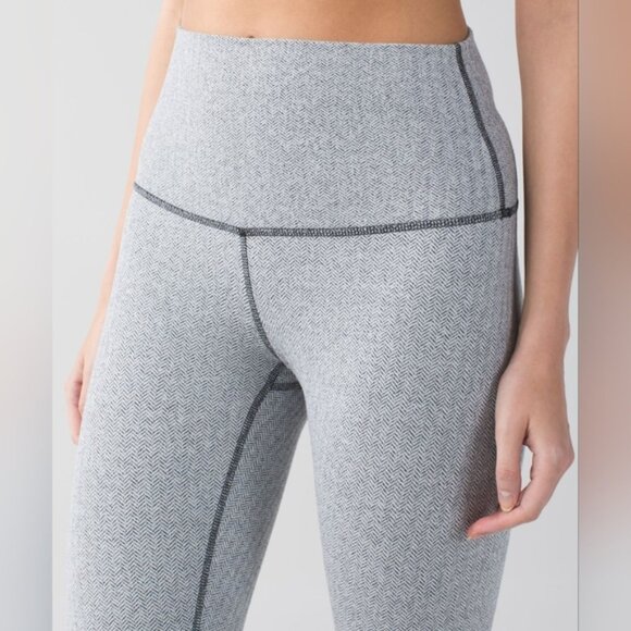 Lululemon Wunder Under Pant (Roll Down)Heathered Herringbone Heathered Black - Picture 1 of 10